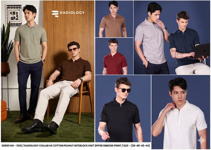 Series 1342 Collar Zip Radiology Cotton Mens Tshirts Wholesaler Gujarat
