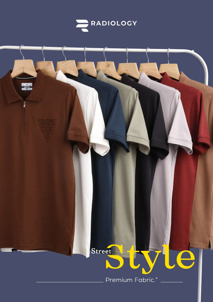 Series 1342 Collar Zip Radiology Cotton Mens Tshirts Wholesaler Gujarat