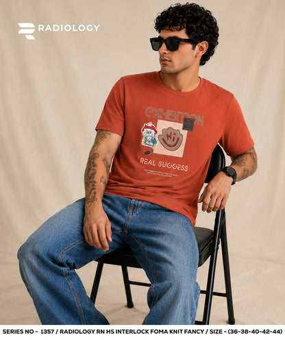 Series 1357 Cotton Radiology Interlock Mens Tshirts Manufacturer India