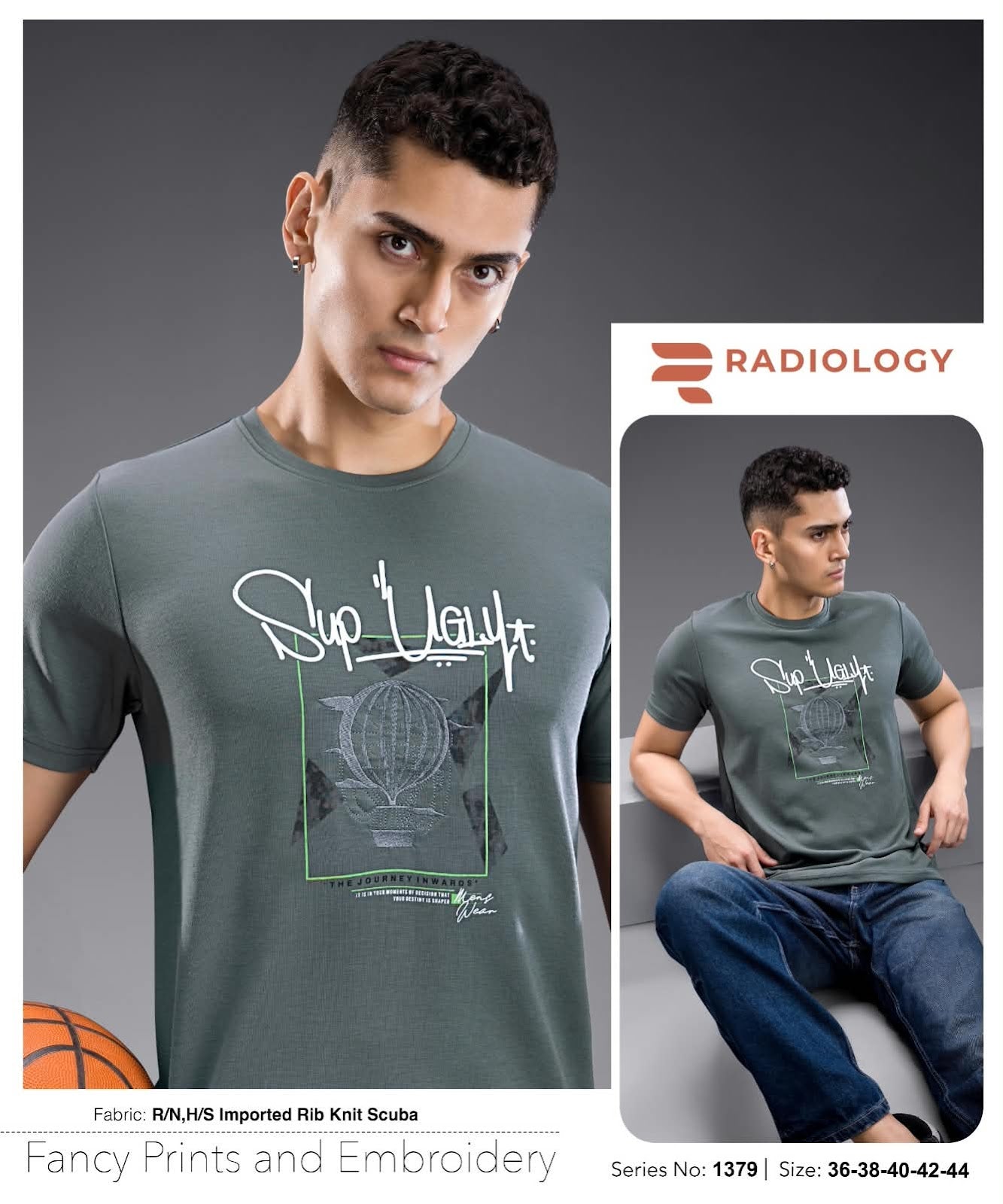 Series 1379 Rib Radiology Imported Mens Tshirts Manufacturer India