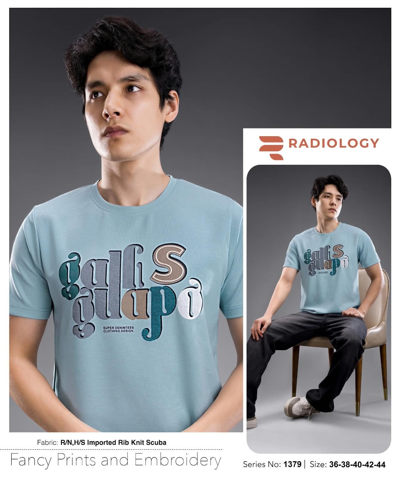 Series 1379 Rib Radiology Imported Mens Tshirts Manufacturer India