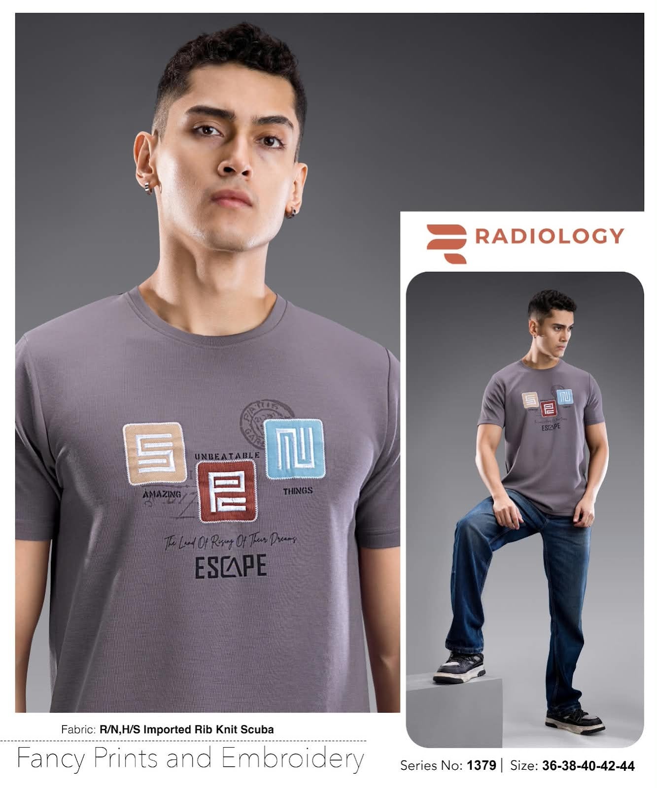 Series 1379 Rib Radiology Imported Mens Tshirts Manufacturer India