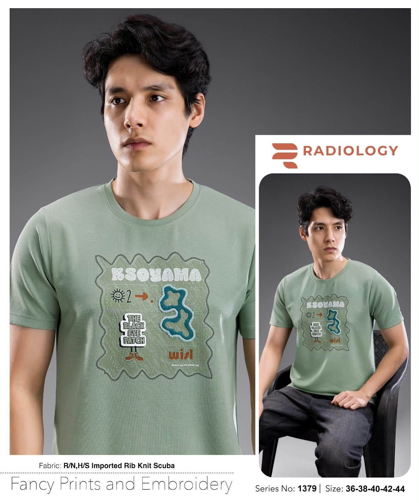 Series 1379 Rib Radiology Imported Mens Tshirts Manufacturer India