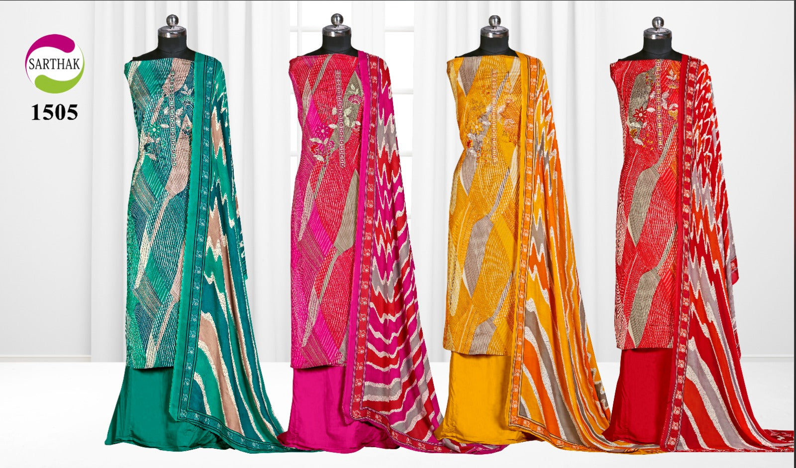 Series 14-15 Sarthak Prints Muslin Salwar Suits Manufacturer