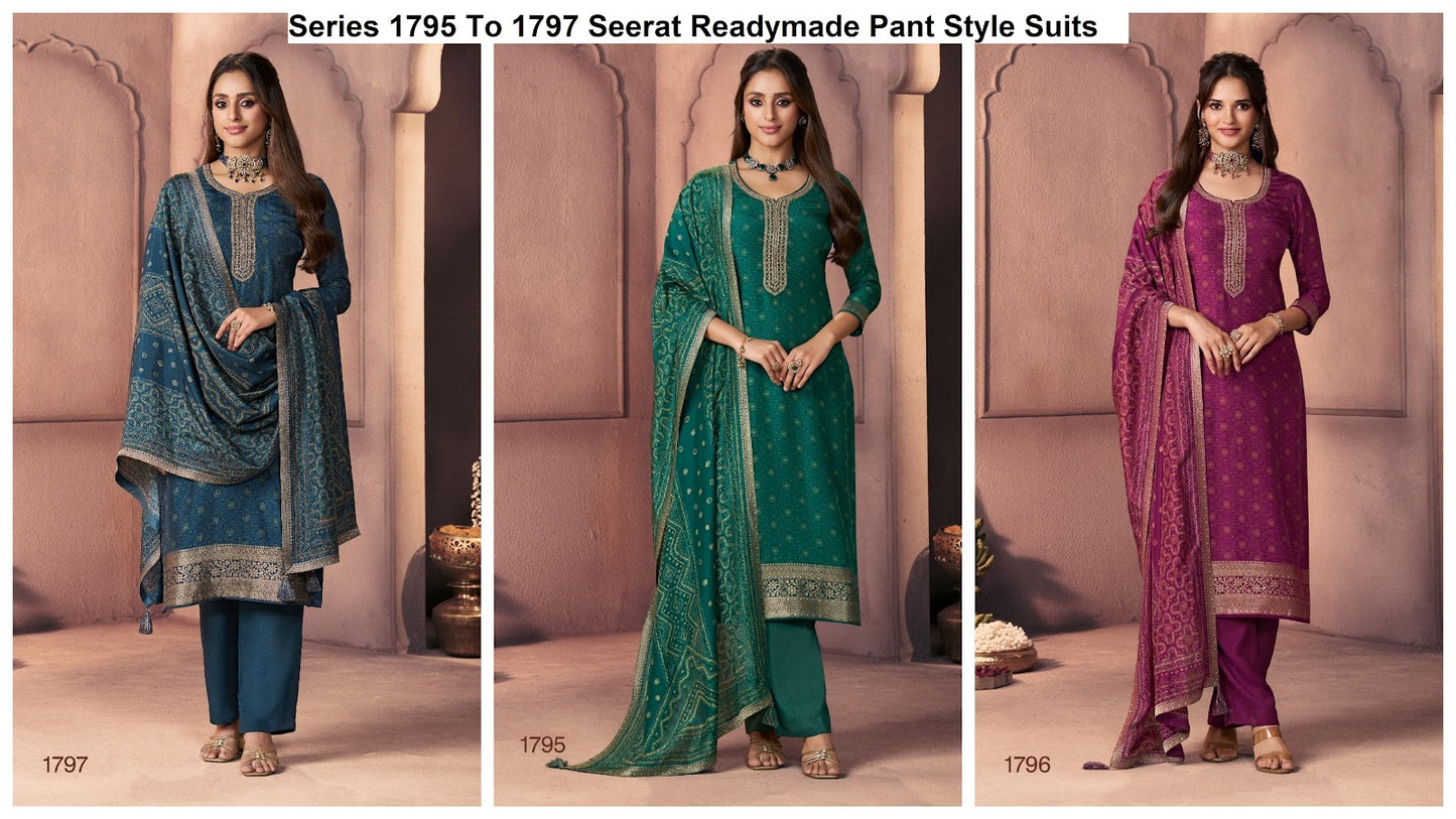 Series 1795 To 1797 Seerat Russian Silk Readymade Pant Style Suits Manufacturer