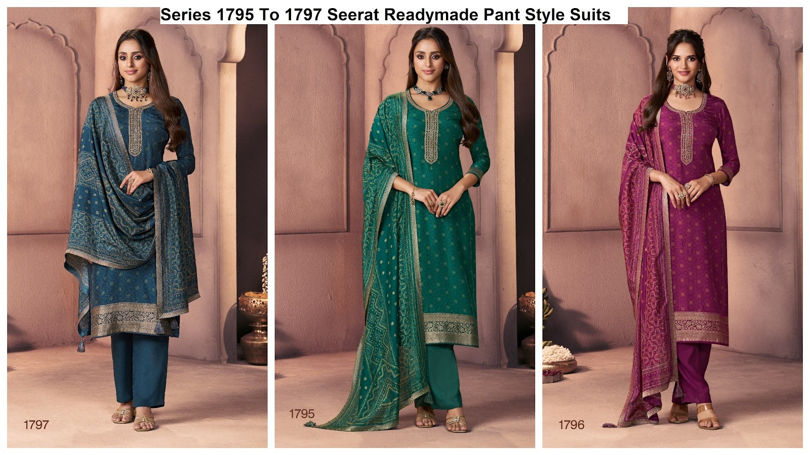 Series 1795 To 1797 Seerat Russian Silk Readymade Pant Style Suits Manufacturer