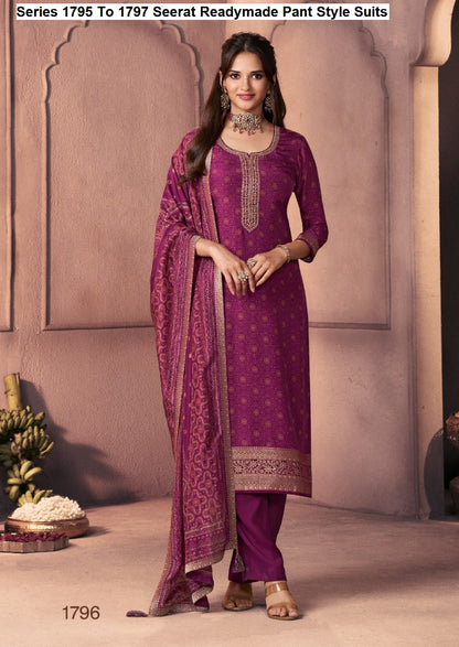 Series 1795 To 1797 Seerat Russian Silk Readymade Pant Style Suits Manufacturer