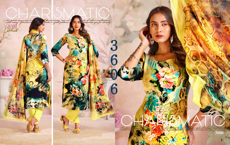 Series 3600 Vaishali Fashions Pure Crape Pant Style Suits Manufacturer India