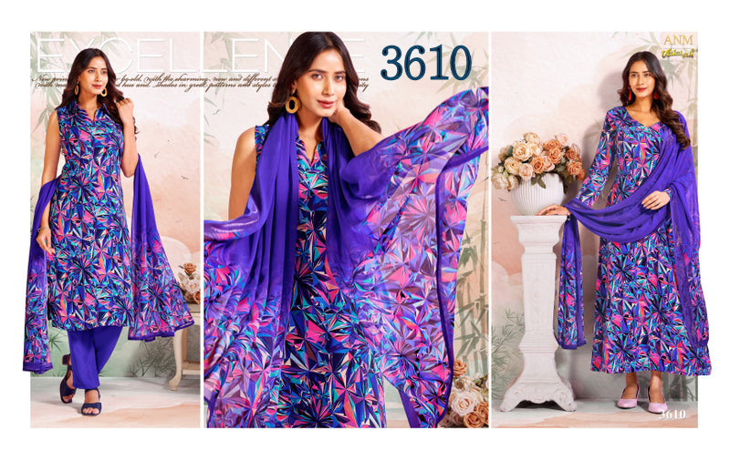 Series 3600 Vaishali Fashions Pure Crape Pant Style Suits Manufacturer India