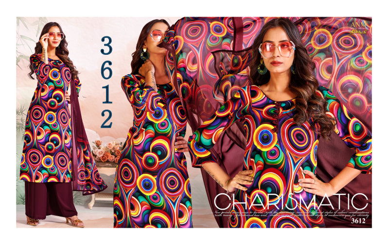 Series 3600 Vaishali Fashions Pure Crape Pant Style Suits Manufacturer India