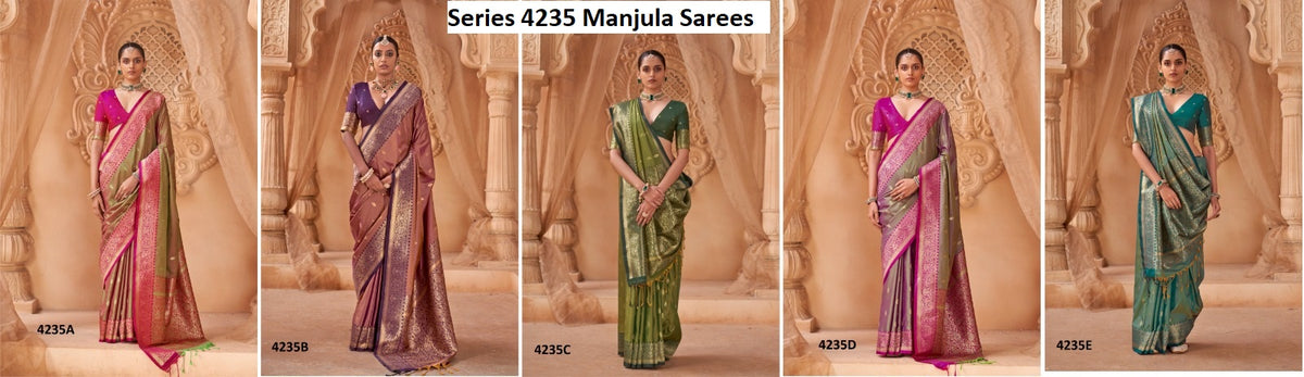 Series 4235 Manjula Soft Silk Sarees Manufacturer India