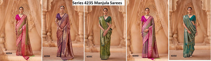 Series 4235 Manjula Soft Silk Sarees Manufacturer India