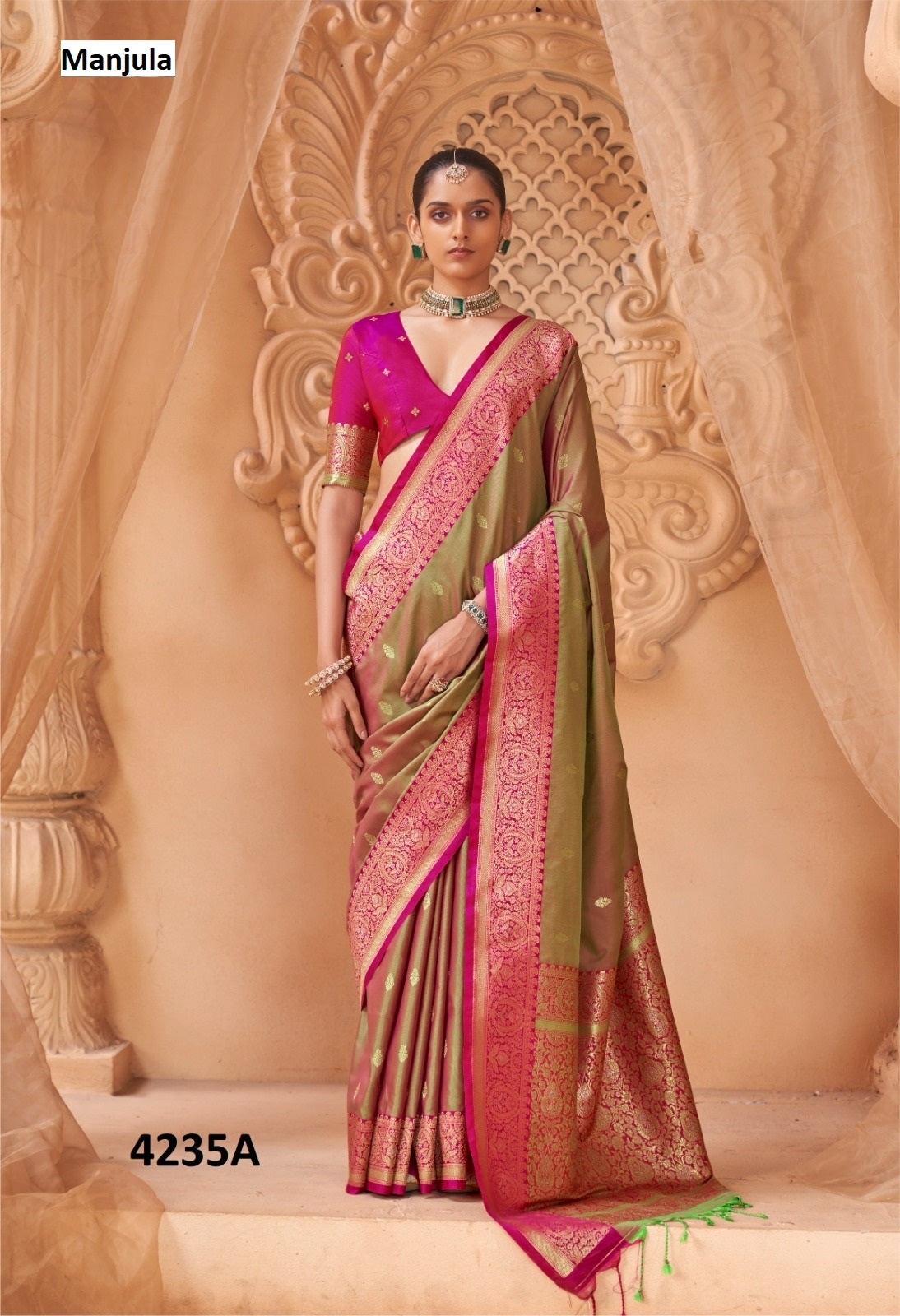 Series 4235 Manjula Soft Silk Sarees Manufacturer India