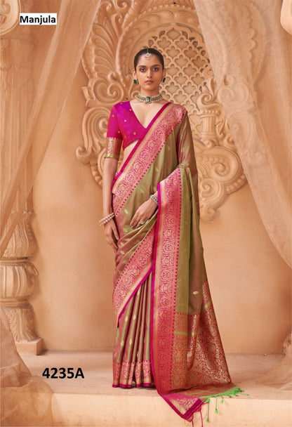 Series 4235 Manjula Soft Silk Sarees Manufacturer India