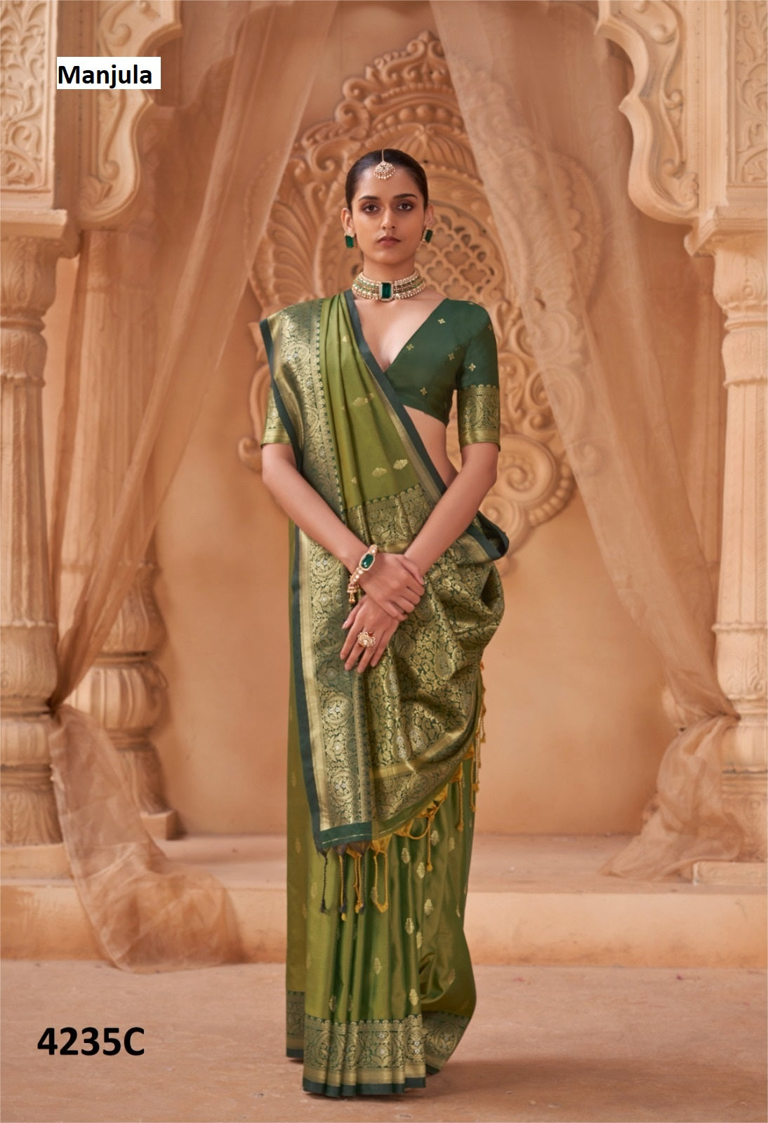 Series 4235 Manjula Soft Silk Sarees Manufacturer India