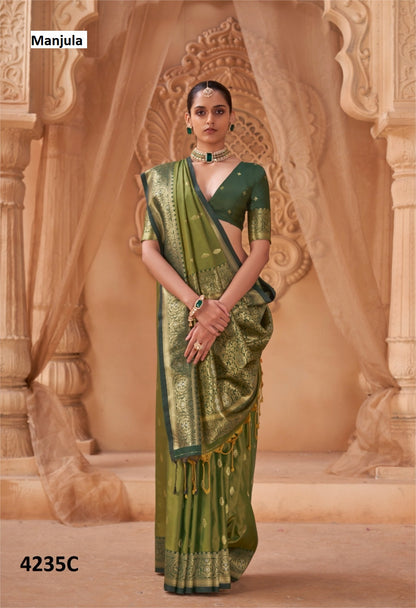 Series 4235 Manjula Soft Silk Sarees Manufacturer India
