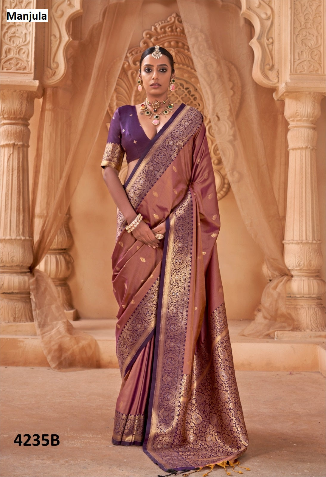 Series 4235 Manjula Soft Silk Sarees Manufacturer India