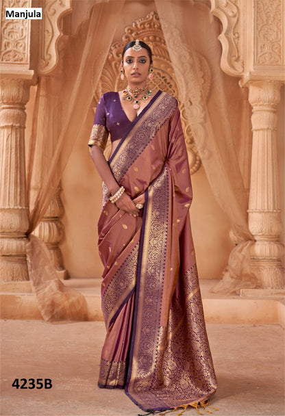 Series 4235 Manjula Soft Silk Sarees Manufacturer India