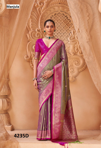Series 4235 Manjula Soft Silk Sarees Manufacturer India