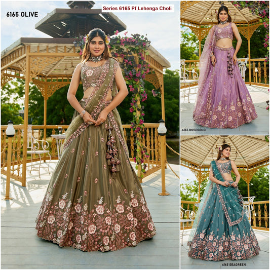 Series 6165 Pf Satin Lehenga Choli Supplier Gujarat