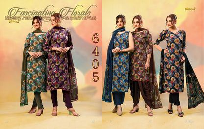 Series 6400 Vaishali Fashions Crape Pant Style Suits Exporter Gujarat