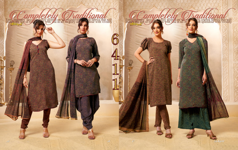 Series 6400 Vaishali Fashions Crape Pant Style Suits Exporter Gujarat