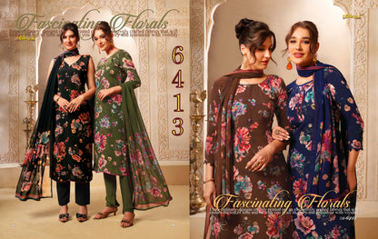 Series 6400 Vaishali Fashions Crape Pant Style Suits Exporter Gujarat