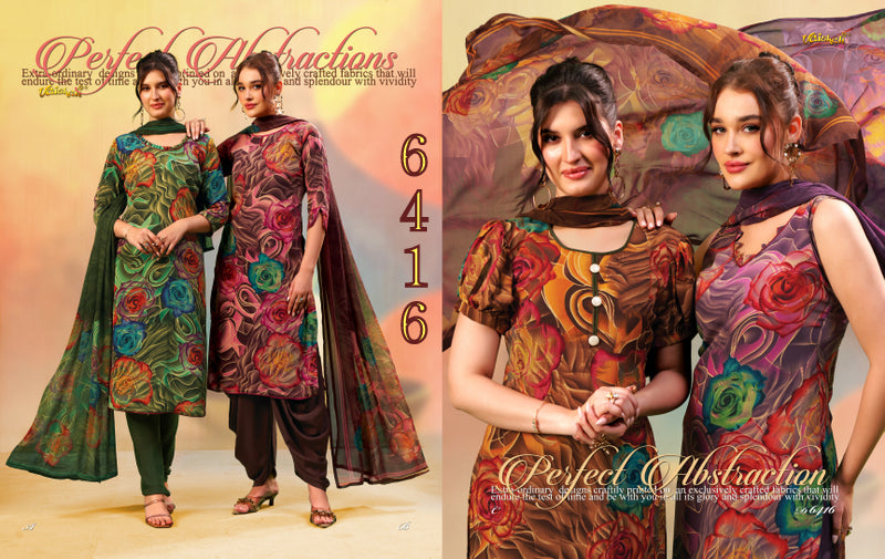 Series 6400 Vaishali Fashions Crape Pant Style Suits Exporter Gujarat