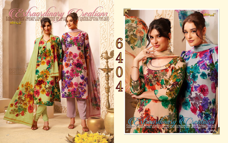 Series 6400 Vaishali Fashions Crape Pant Style Suits Exporter Gujarat