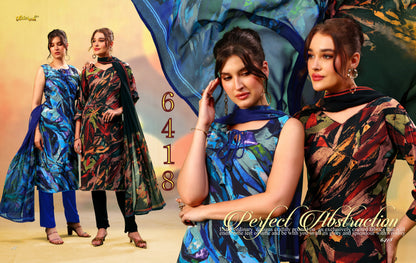 Series 6400 Vaishali Fashions Crape Pant Style Suits Exporter Gujarat