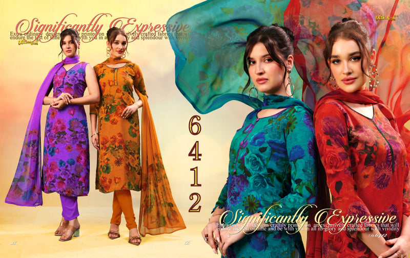 Series 6400 Vaishali Fashions Crape Pant Style Suits Exporter Gujarat