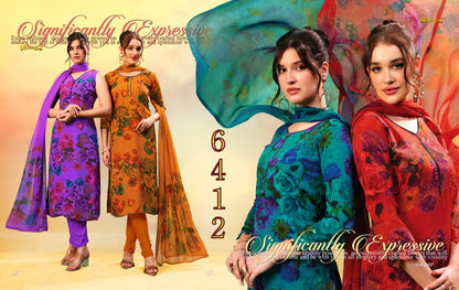 Series 6400 Vaishali Fashions Crape Pant Style Suits Exporter Gujarat