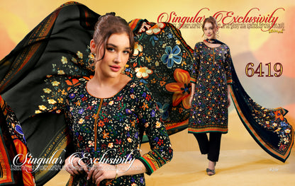 Series 6400 Vaishali Fashions Crape Pant Style Suits Exporter Gujarat