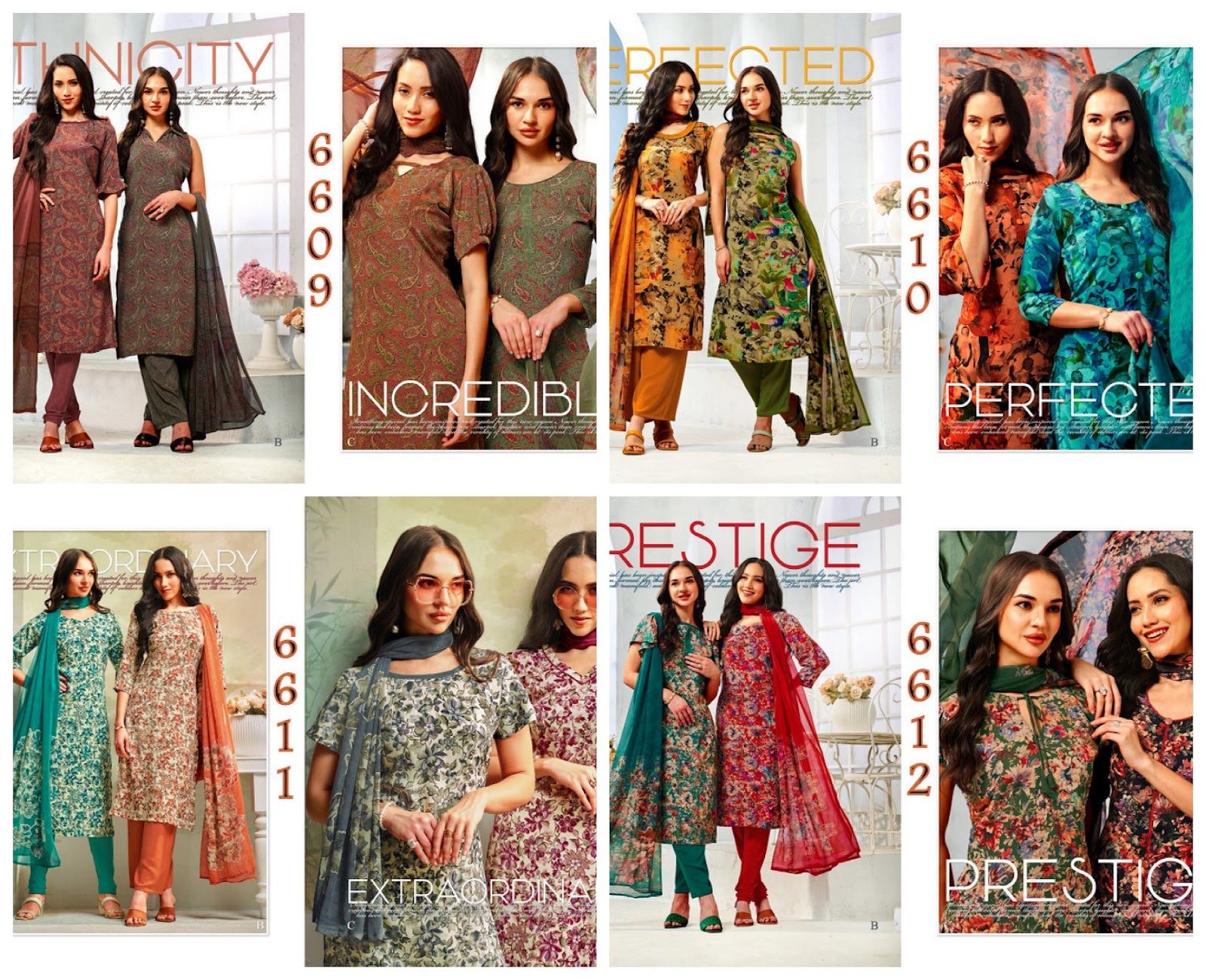 Series 6600 Vaishali Fashions Crape Printed Pant Style Suits Exporter India
