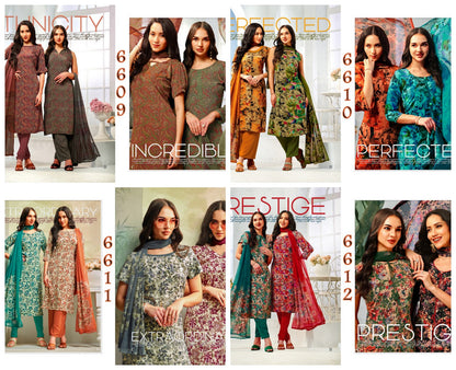 Series 6600 Vaishali Fashions Crape Printed Pant Style Suits Exporter India
