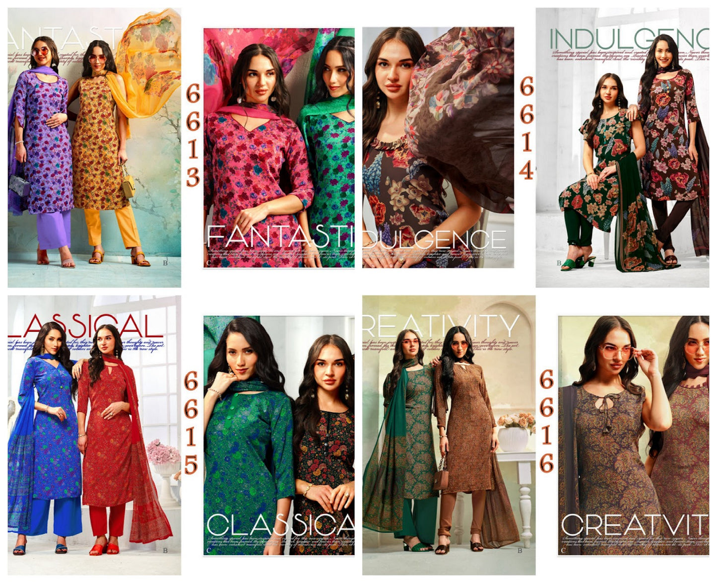 Series 6600 Vaishali Fashions Crape Printed Pant Style Suits Exporter India