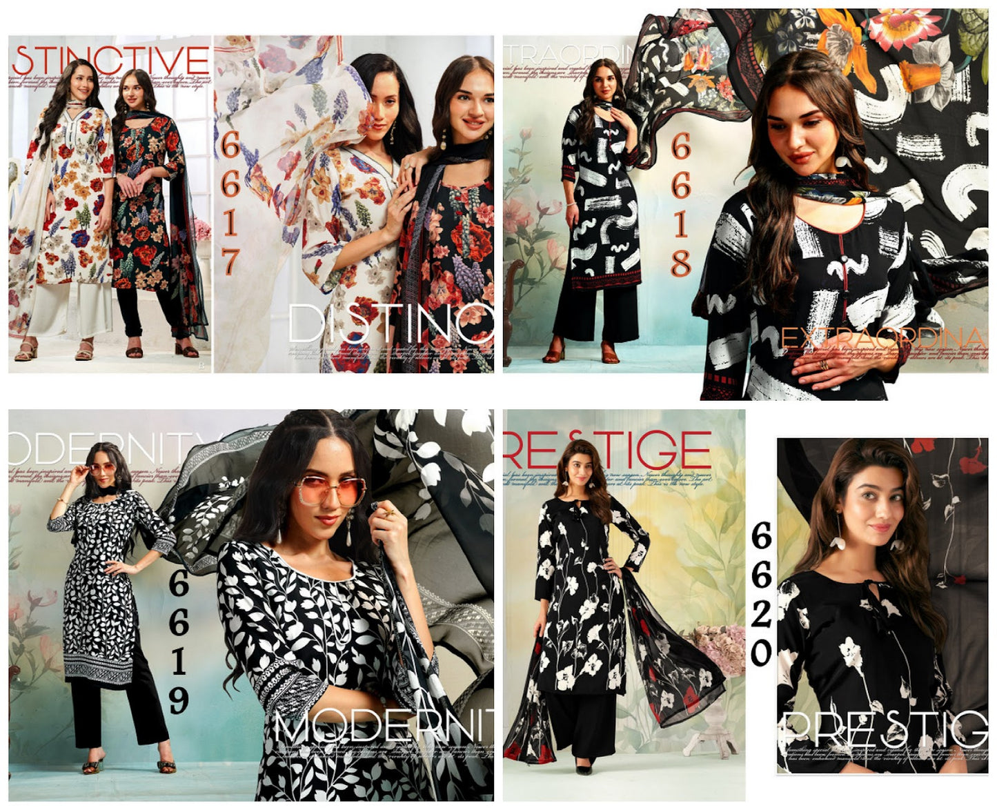 Series 6600 Vaishali Fashions Crape Printed Pant Style Suits Exporter India