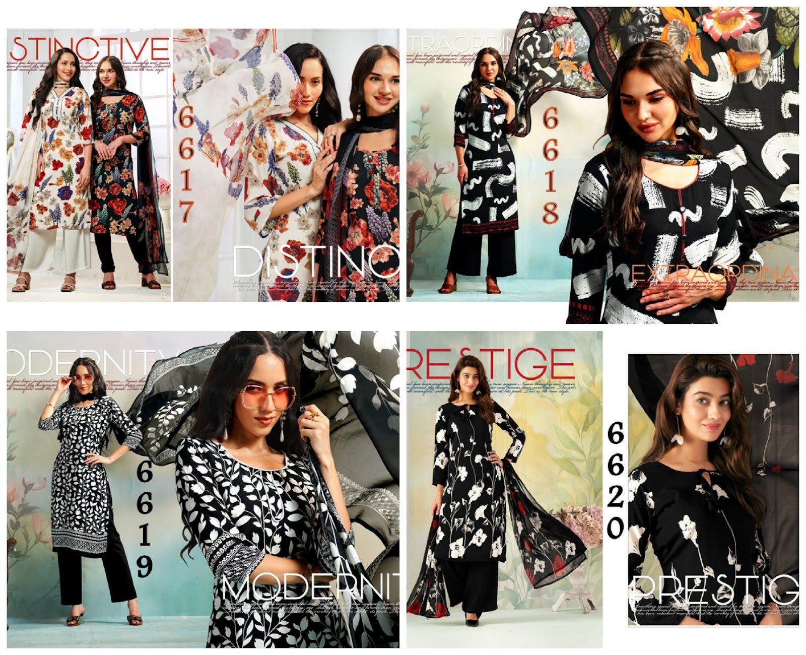 Series 6600 Vaishali Fashions Crape Printed Pant Style Suits Exporter India