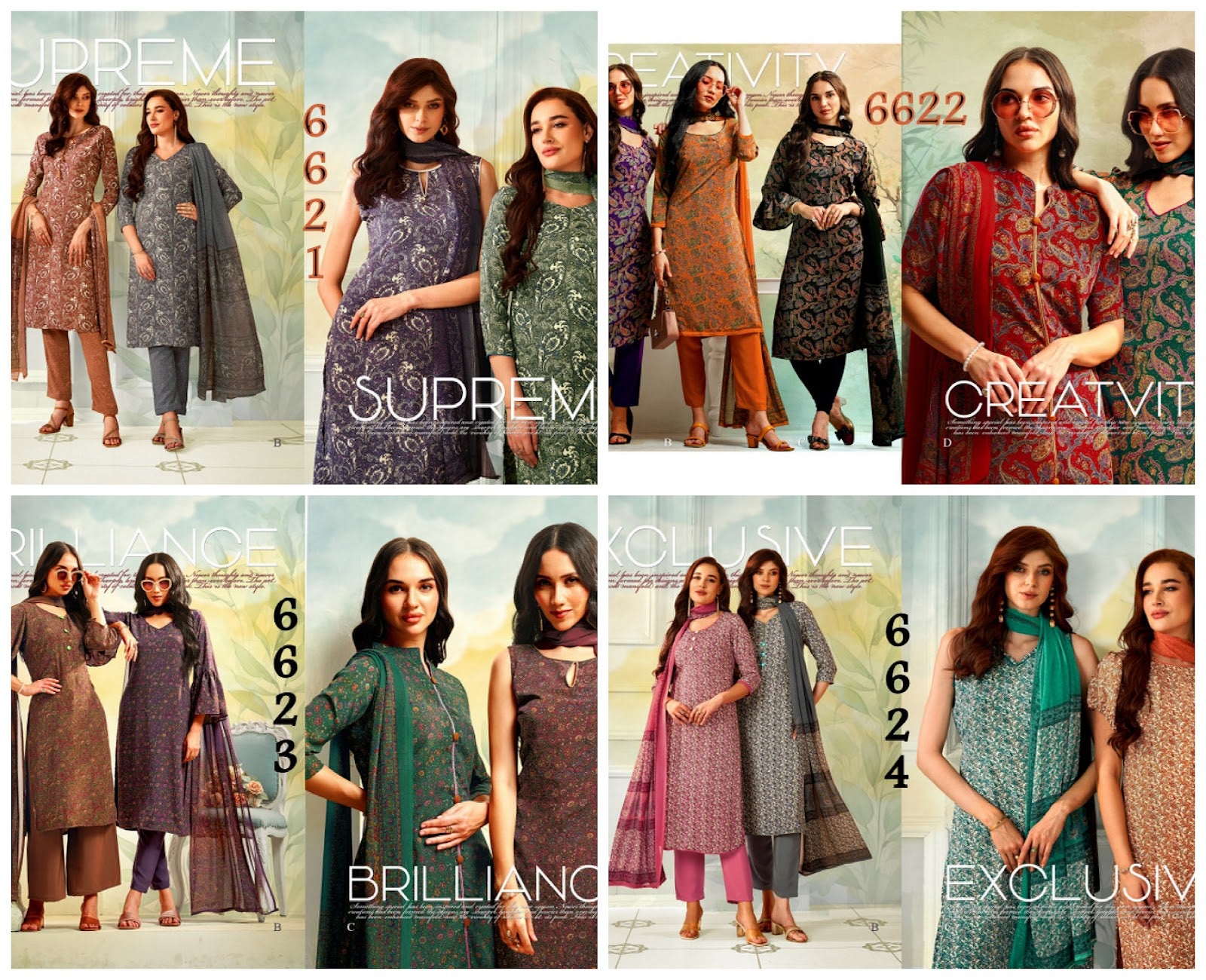Series 6600 Vaishali Fashions Crape Printed Pant Style Suits Exporter India