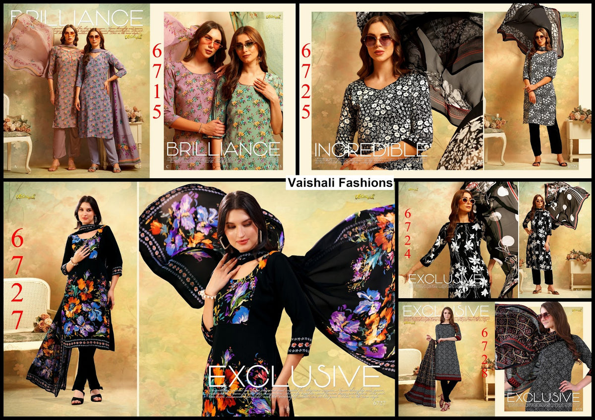 Series 6700 Vaishali Fashions Crape Pant Style Suits Exporter India
