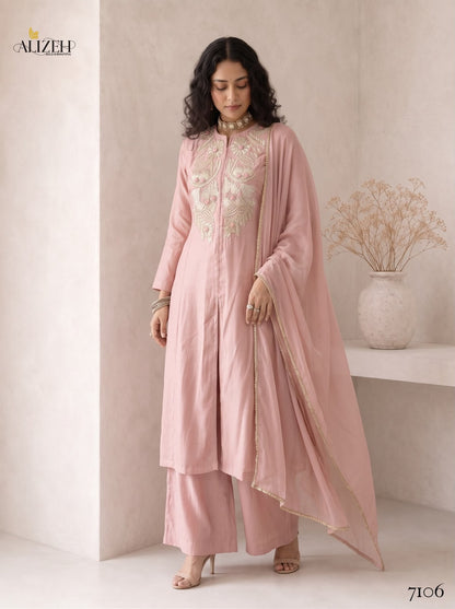 Series 7106-7109 Alizeh Roman Silk Readymade Suits Manufacturer Gujarat