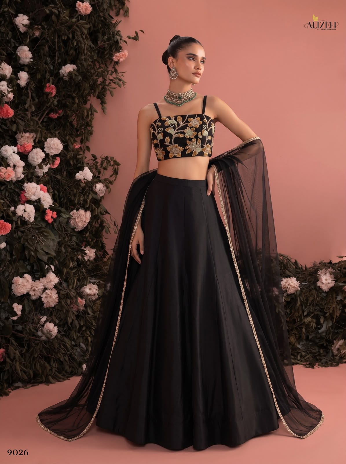 Series 9025-9026 Alizeh Roman Silk Readymade Lehenga Choli Exporter Gujarat