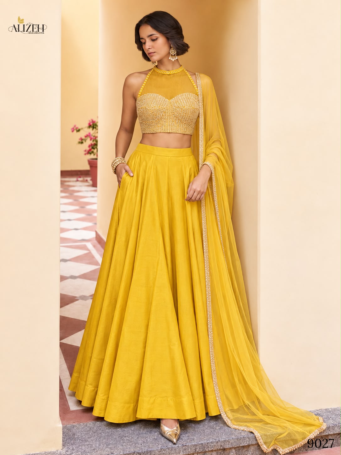 Series 9027-9030 Alizeh Net Readymade Lehenga Choli Manufacturer Gujarat