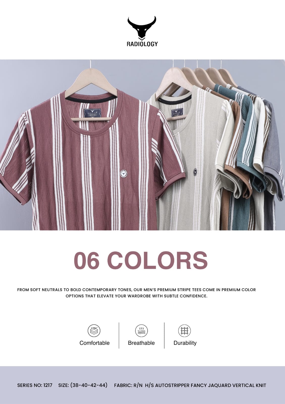 Series No 1217 Stripes Radiology Vertical Mens Tshirts Exporter Gujarat