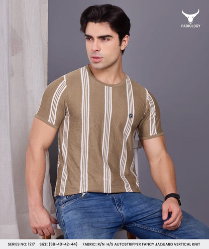 Series No 1217 Stripes Radiology Vertical Mens Tshirts Exporter Gujarat