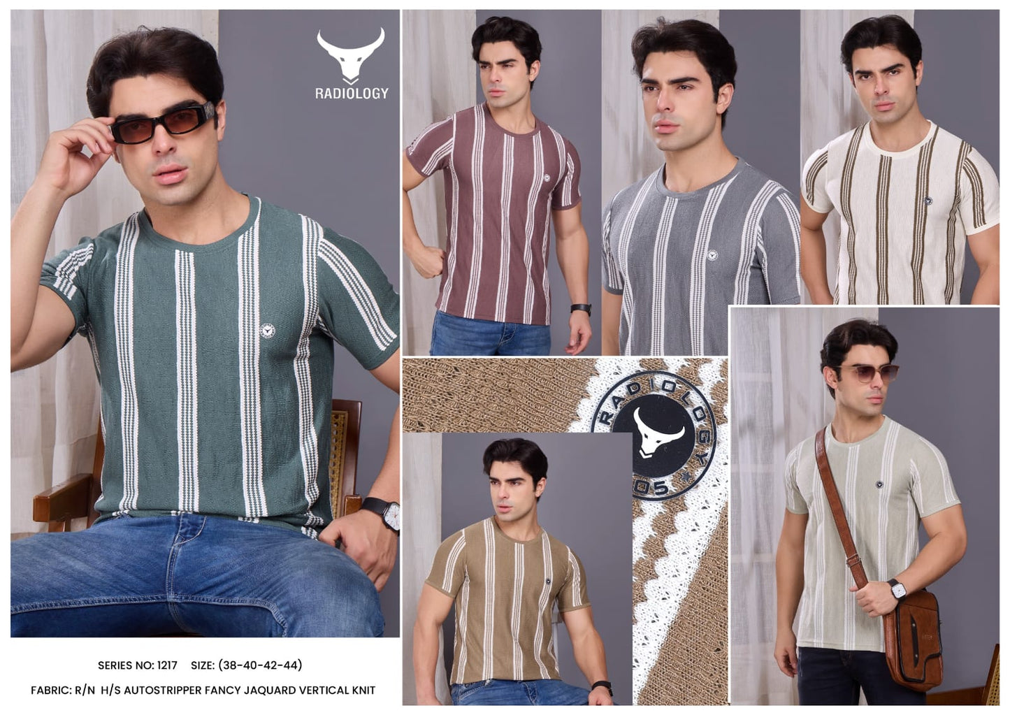 Series No 1217 Stripes Radiology Vertical Mens Tshirts Exporter Gujarat