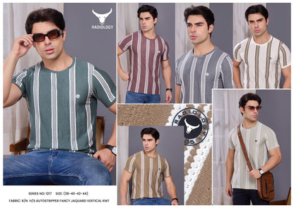 Series No 1217 Stripes Radiology Vertical Mens Tshirts Exporter Gujarat