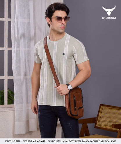 Series No 1217 Stripes Radiology Vertical Mens Tshirts Exporter Gujarat