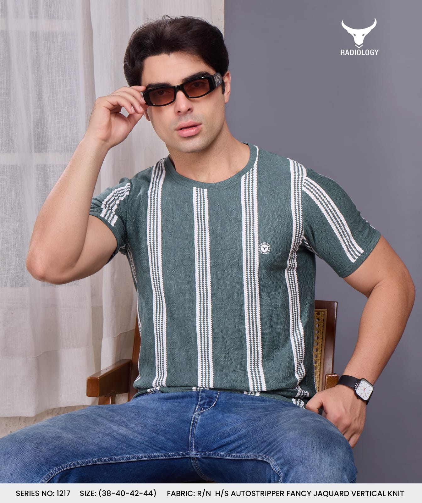 Series No 1217 Stripes Radiology Vertical Mens Tshirts Exporter Gujarat