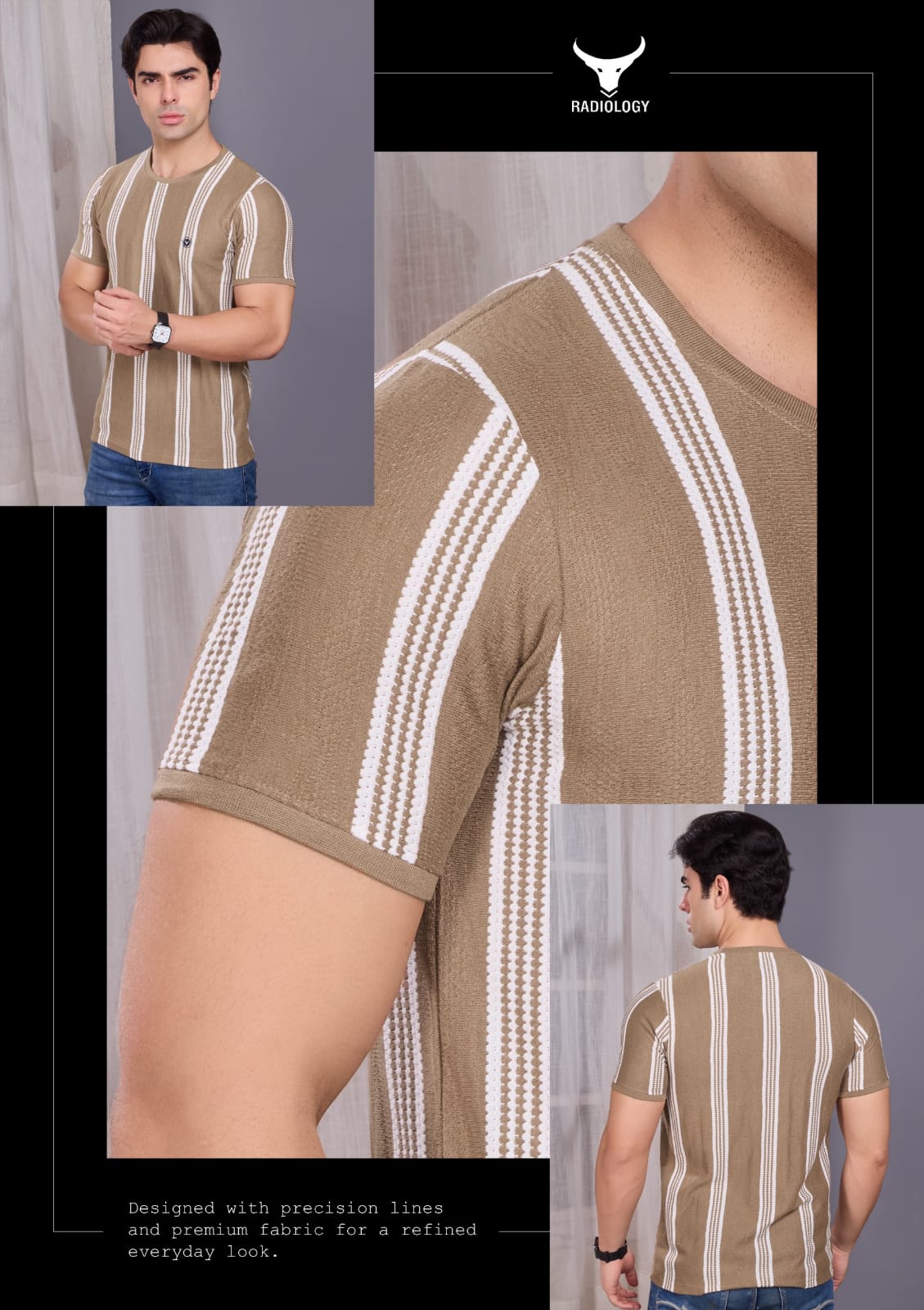 Series No 1217 Stripes Radiology Vertical Mens Tshirts Exporter Gujarat